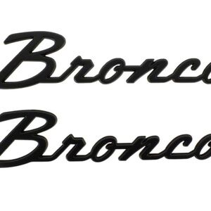 2021-2024 Bronco Matte Black Script Heritage Fender Emblems Pair NIP